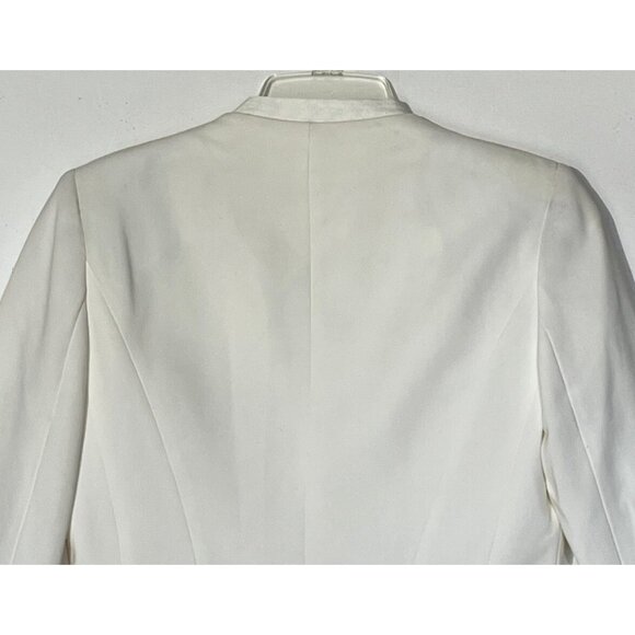 Elie Tahari White Cream One Button Pockets Blazer Jacket - Picture 12 of 14